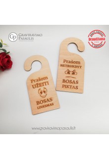 Lentelė ant durų rankenos "Prašom užeiti"